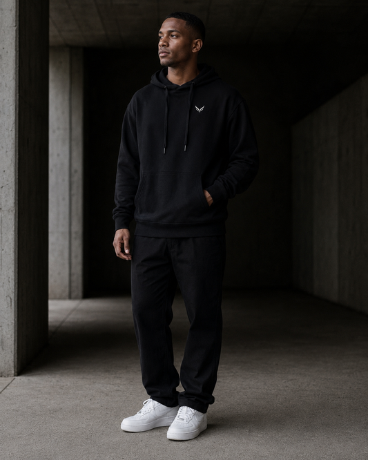 STATEMENT HOODIE — BLACK
