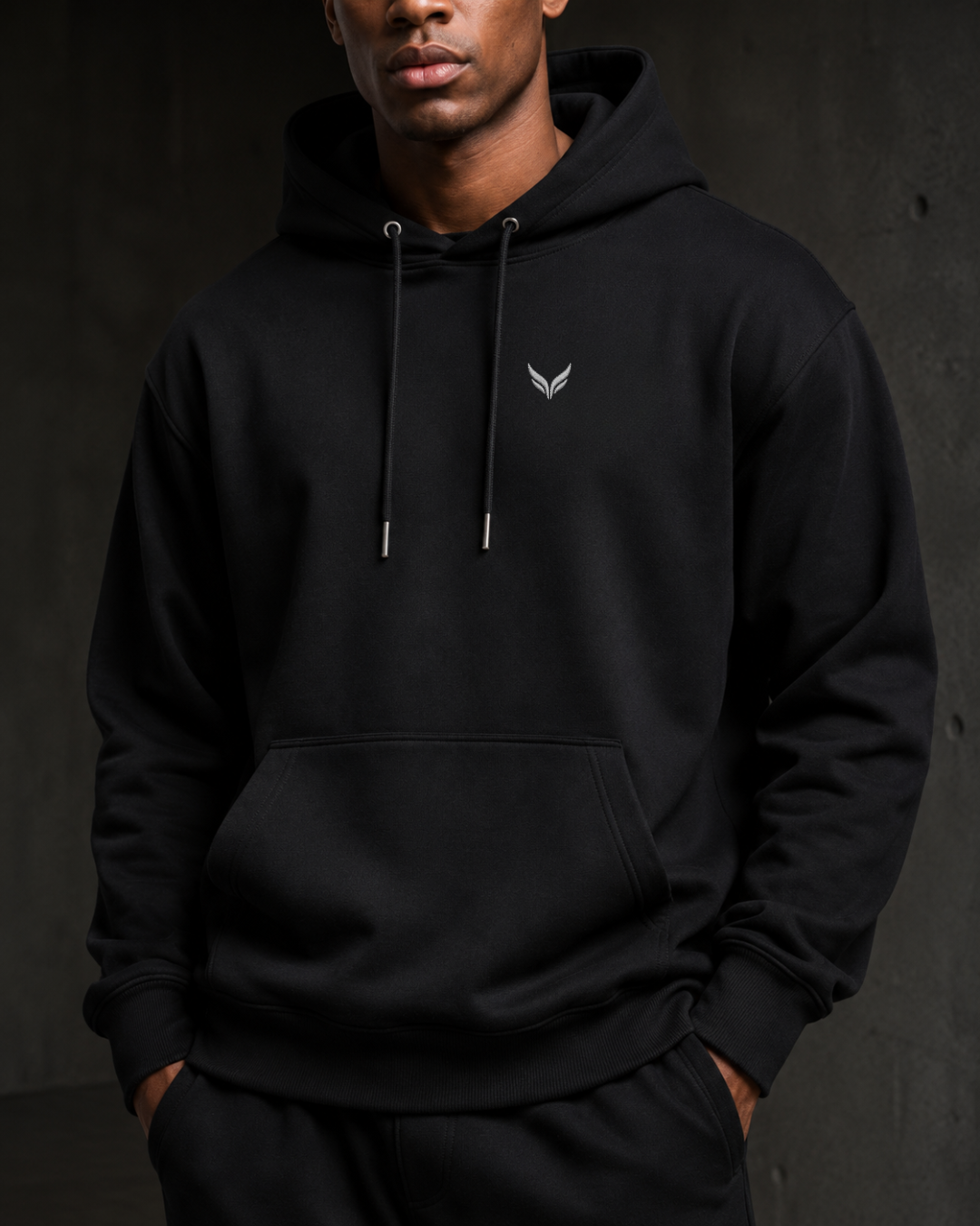 STATEMENT HOODIE — BLACK