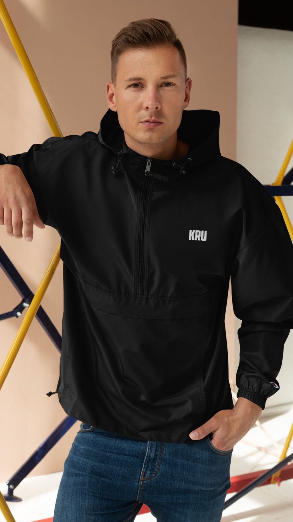 KRU Basic Embroidered Champion Packable Jacket