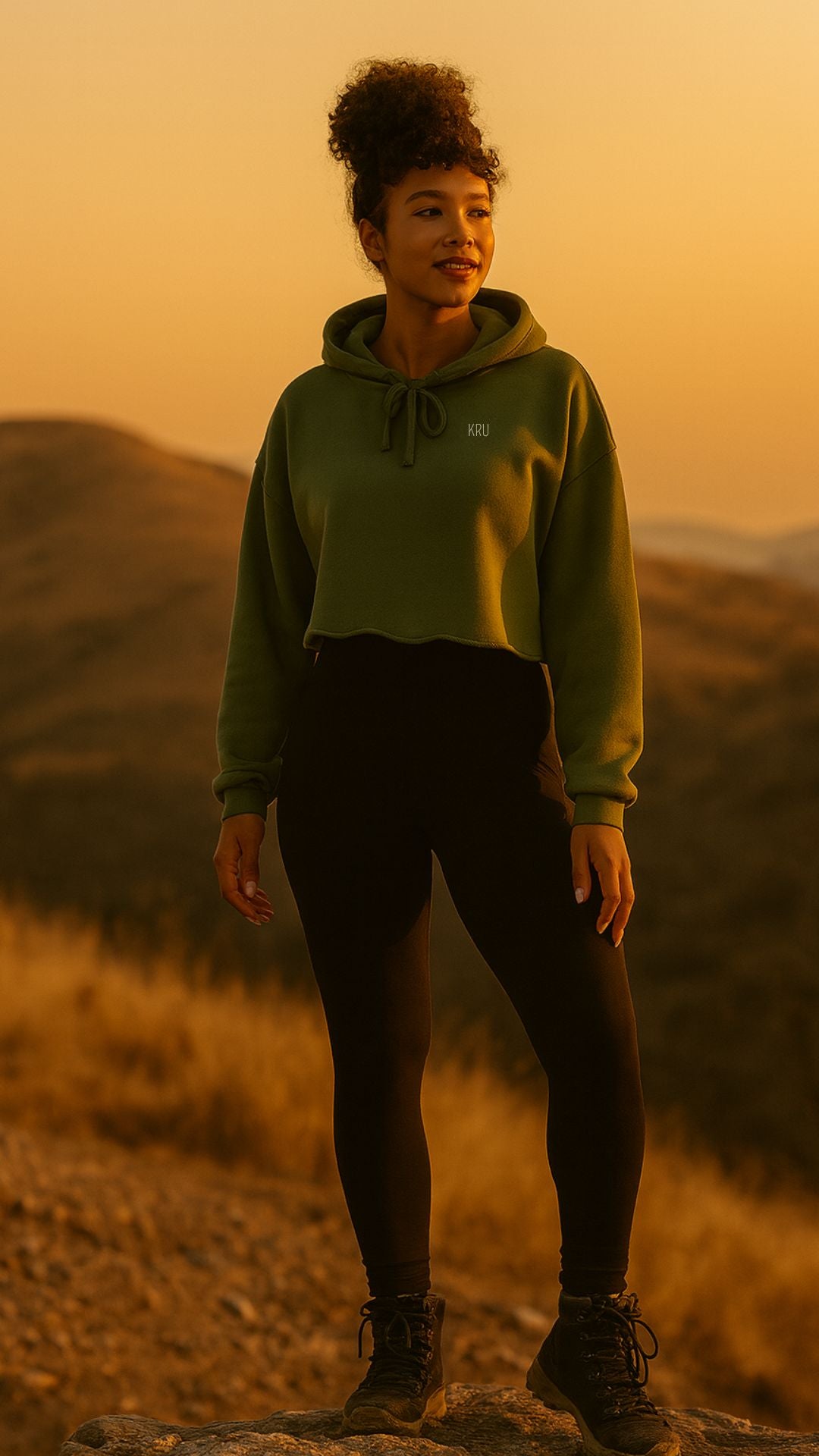 KRU Basic Crop Hoodie