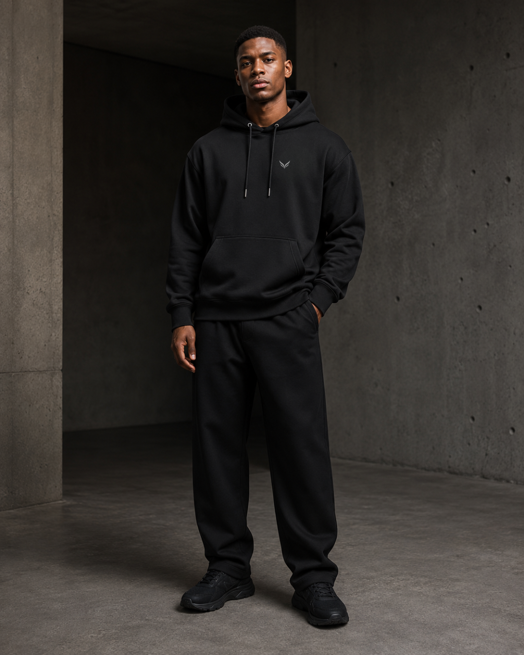 STATEMENT HOODIE — BLACK